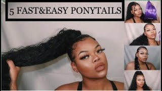 Ponytail Hairstyles With Drawstring Ponytail Extension| Neferis Hair+Safiya Bae