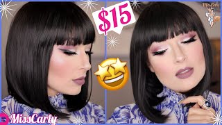 ✨Wig Review! ✨ Enilecor  | Black - Bob - Bangs | Amazon Wig // $15! A Must! Best Cheap Wig!