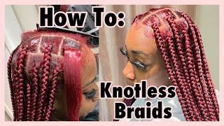 How To Do Large Knotless Braids || Step By Step Box Braids Tutorial