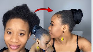 Diy Ponytail (Bun) Using Expression Braiding Hair Extension | Simple Protective Natural Hairstyle