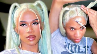 Creating A ‘Icy Mint’ Double Pigtail Wig! | Start To Finish | Ft. Megalook Hair