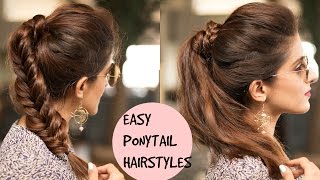 Easy Braided Ponytail Hairstyles For College, School,Work | Pouf With Ponytail For Medium Hair