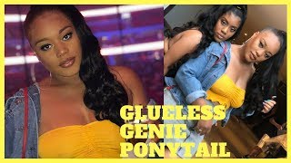 Sleek Glueless Genie Ponytail Using Bundles!! | Tetemariee