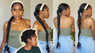Beginner Friendly: How To Do A Long Sleek Curly Braid Ponytail On Short 4C Natural Hair!!!|Mona B.