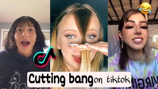 Girls Cutting Bangs Tiktok Compilation