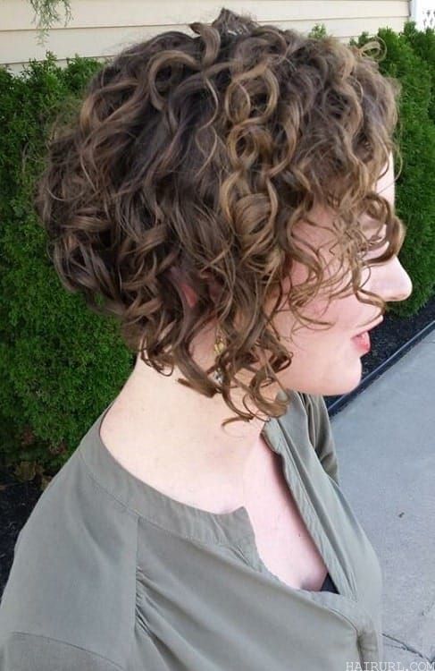 layered inverted curly bob for women