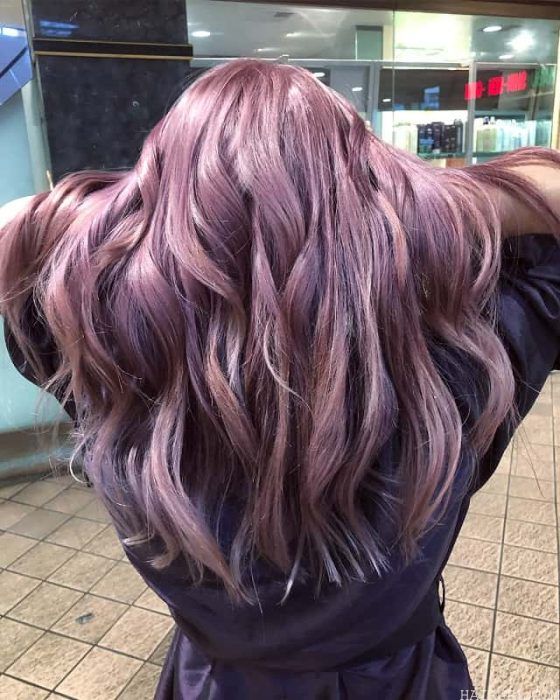 Smokey Rose Pink Hair with Silver Highlights