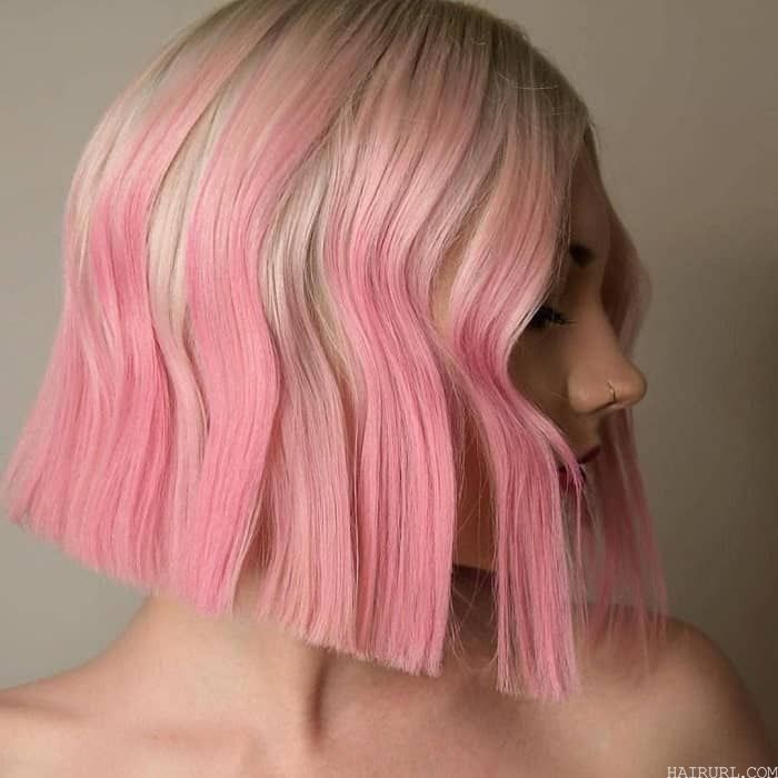 women with white and pink ombre hair