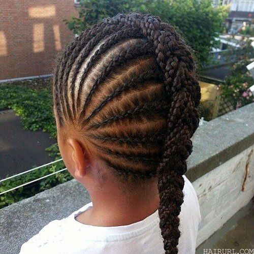 black girl Chunky Braided Ponytail hairstyle 