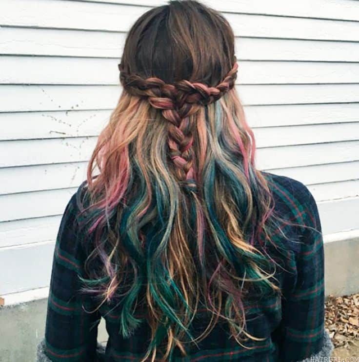 ombre Rainbow Hair Color for girl 