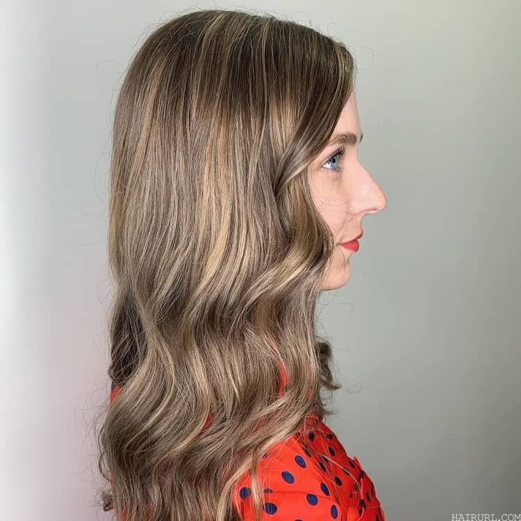 brown hair highlights with blue eyes