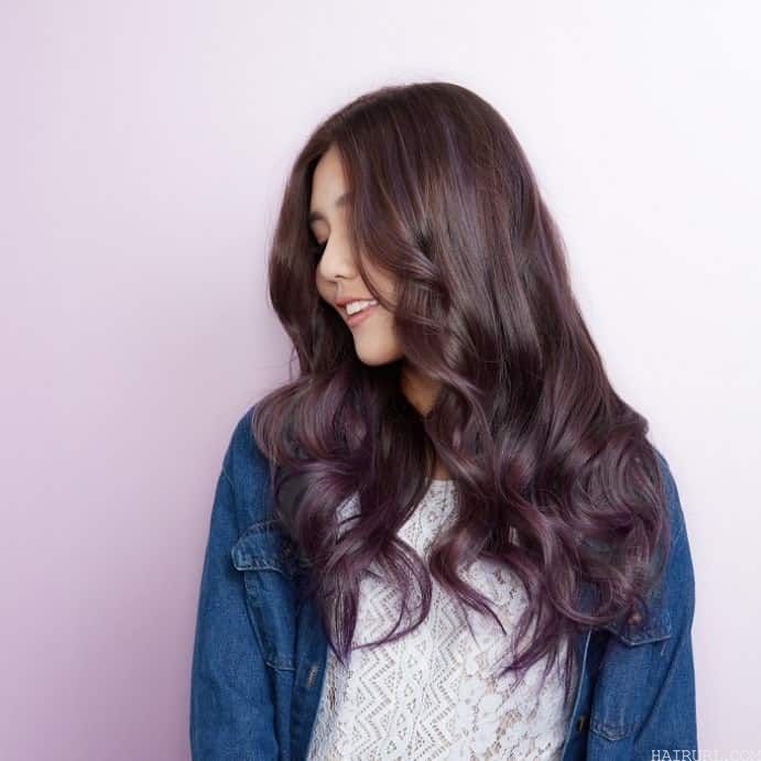 lavender highlights on brunette hair