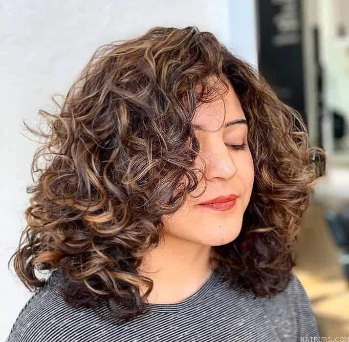 bouncy and curly long bob