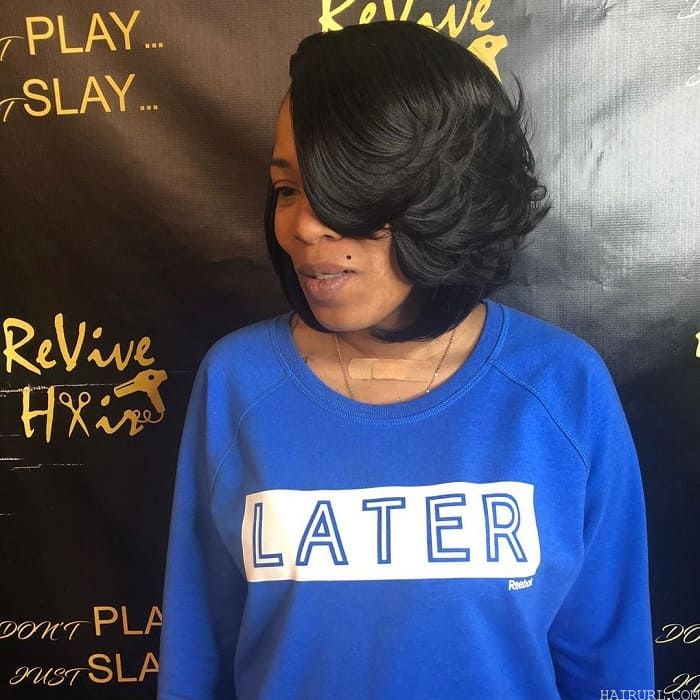 quick weave feathered bob