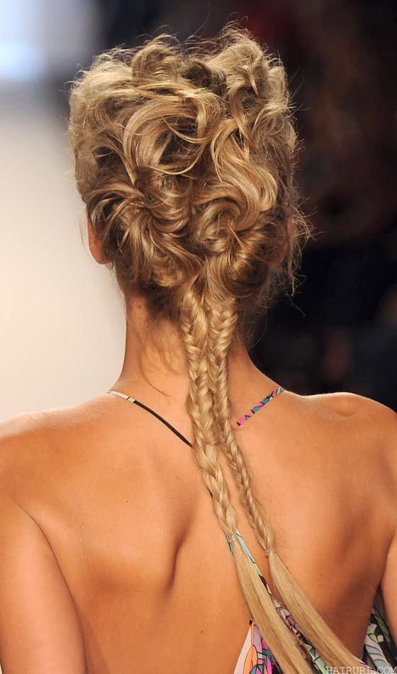 classic ponytail with French Braid hairstyle for girl