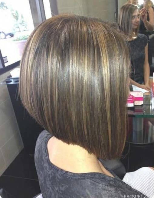 layered inverted bob with highlights