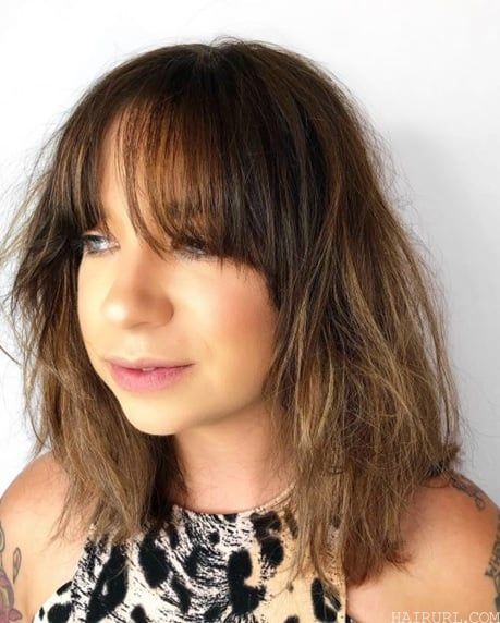 bangs for women with double chin