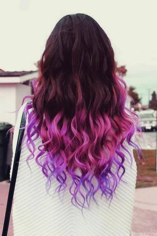 women with lavender ombre hair