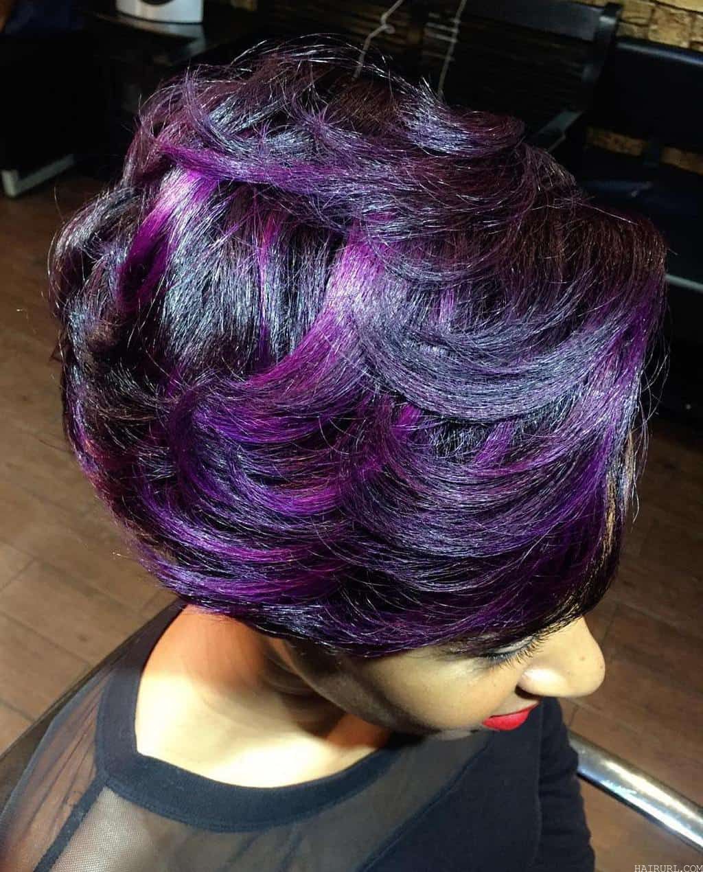 short purple black hair color for black women 