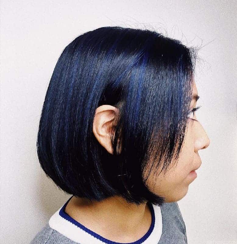 Black Hair with Blue Highlights