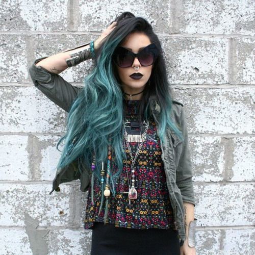 blue ombre hair