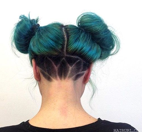 two buns-undercut-funky-hairstyle