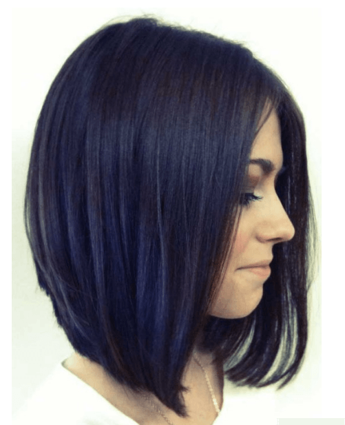 long bob with inverted side bangs