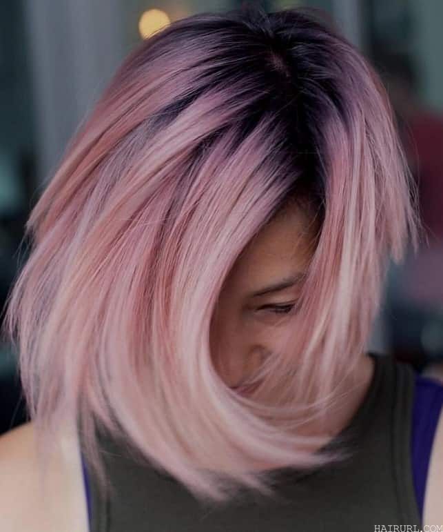 pink and white ombre bob for women