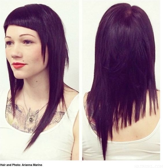 women Asymetical Short Bang hairstyle Style
