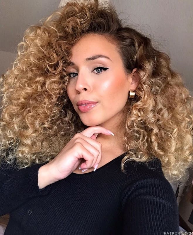 curly light brown ombre hair