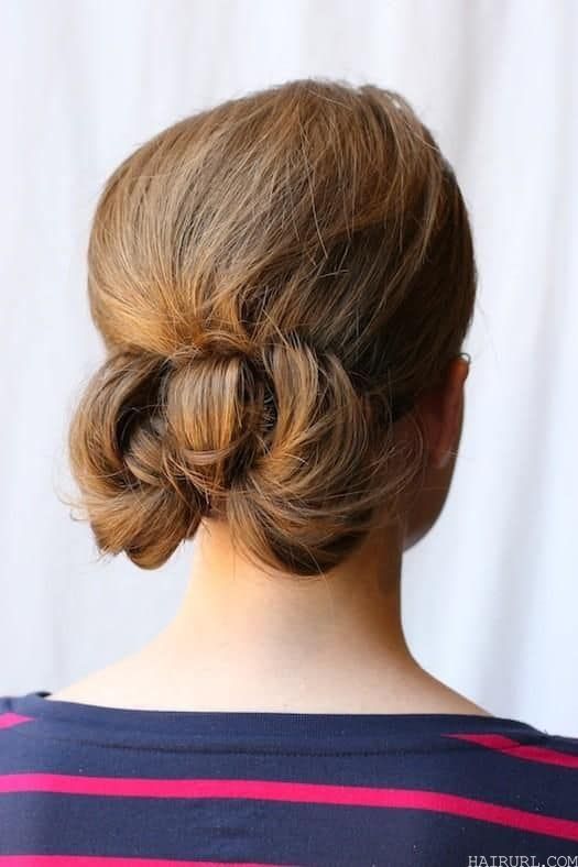 bow bun for shaggy hair