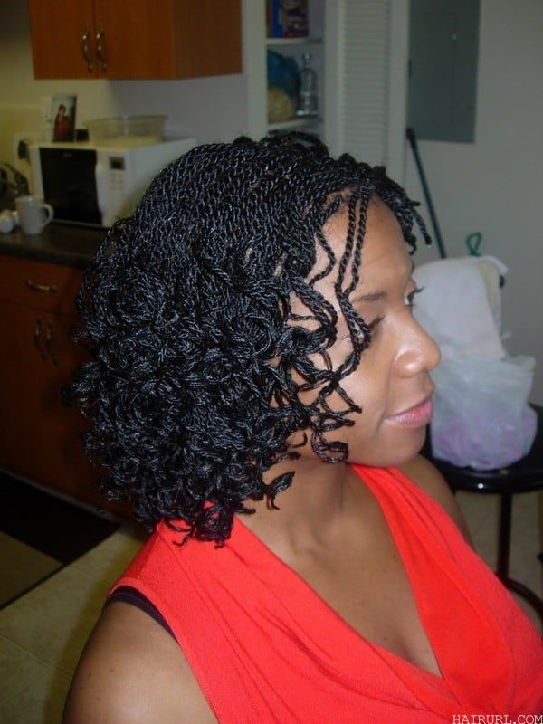 Rope & Kinky Twist Braids Curled hairstyle for girl 