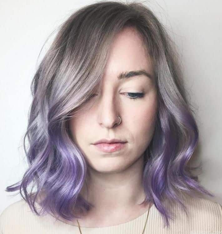 lavender ombre on ash blonde hair