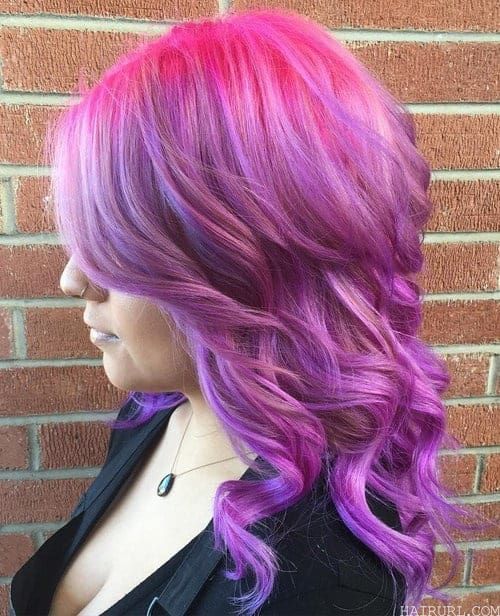 pink to lavender ombre hair