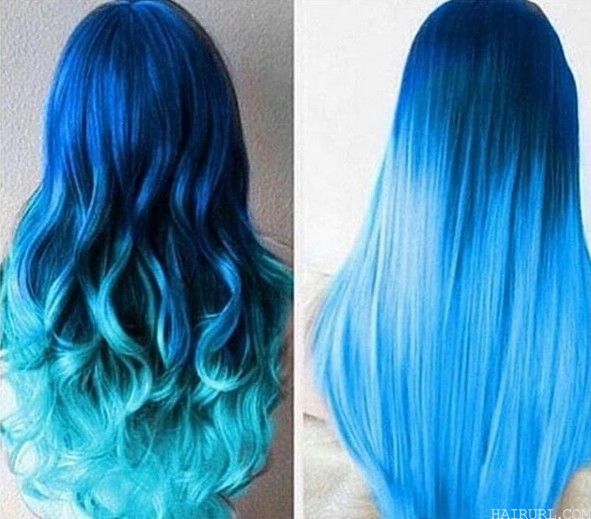 balayage Blue Ombre Hair color for girl
