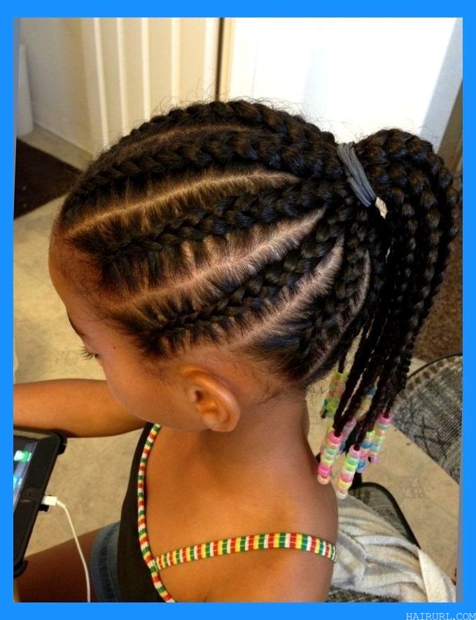 Ponytail with Neat Cornrows for baby girl 