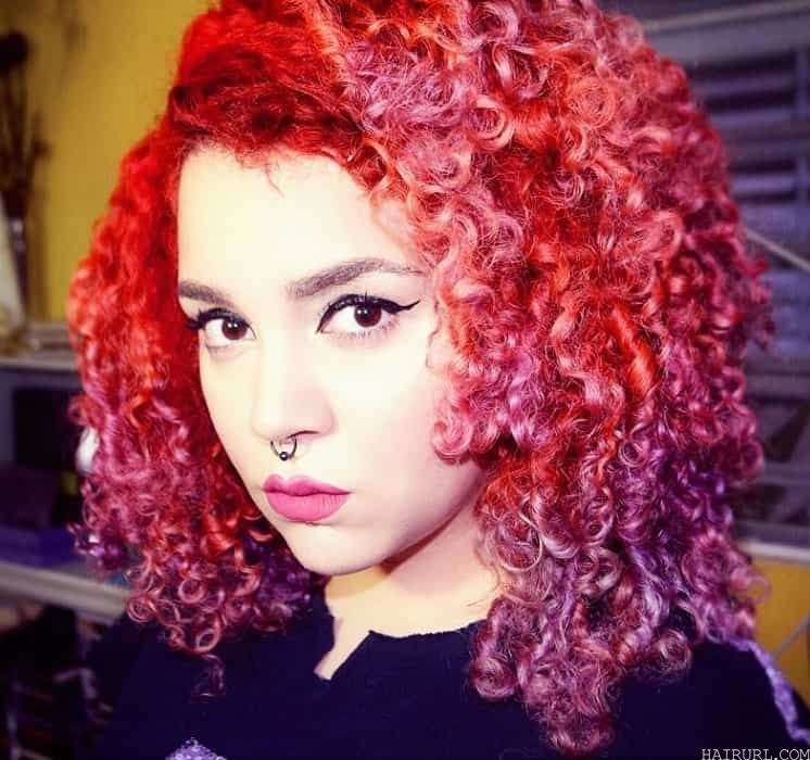 Curly Red Purple Hair