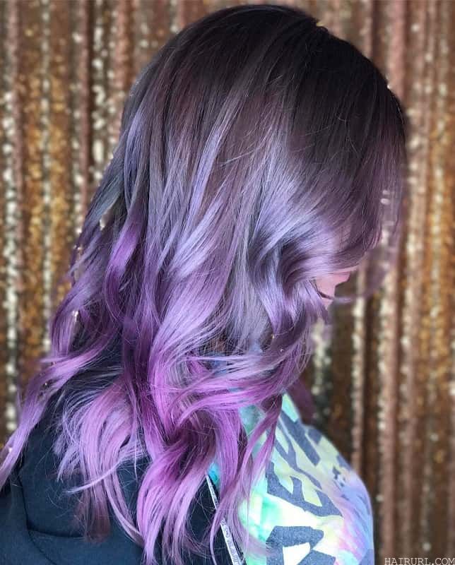 midnight silver purple hair