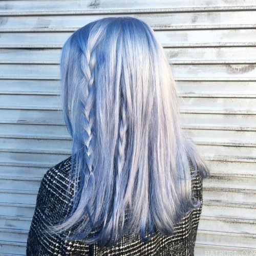 beautiful silver blue hair color