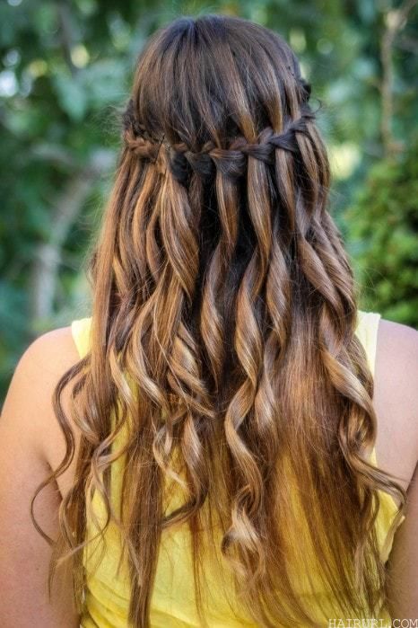 waterfall braid hairstyles 1-min