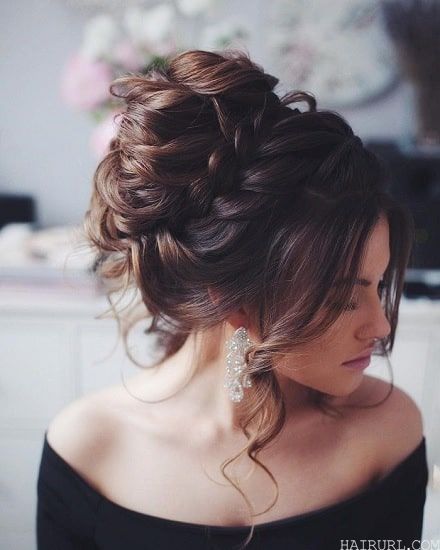messy updo for curly hair