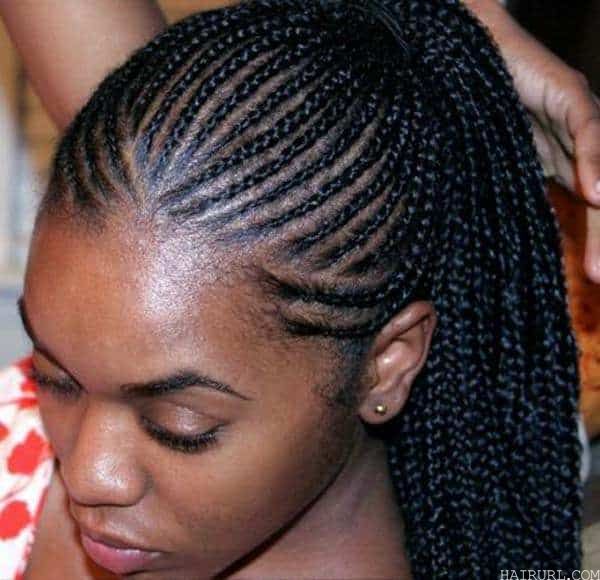 micro Ghana braids ponytail 