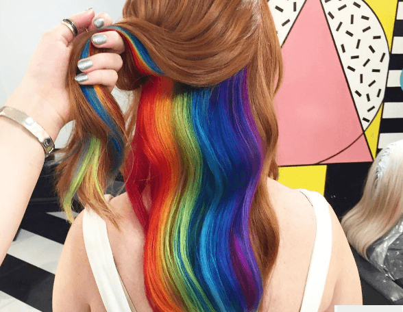  natural Rainbow Hair Color for girl
