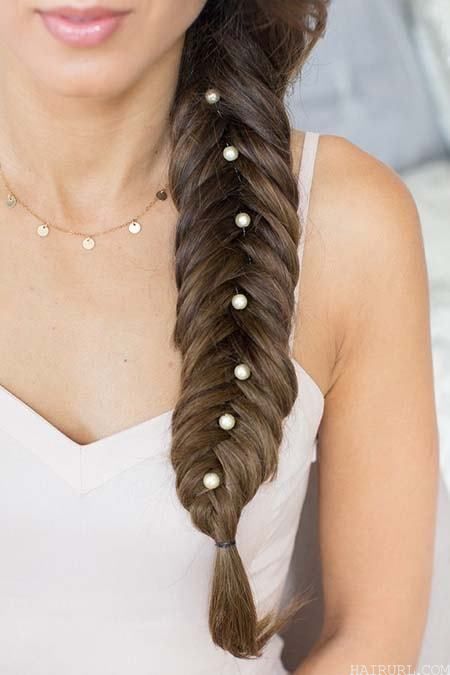 easy to do fishtail braid with jewelry