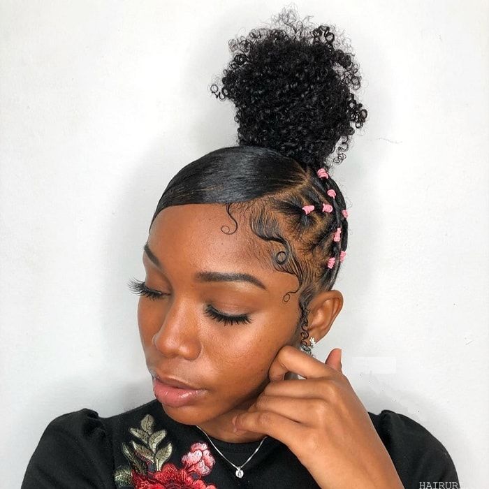 rubber band hairstyle for black girl
