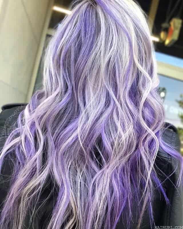 blonde hair with purple highlights