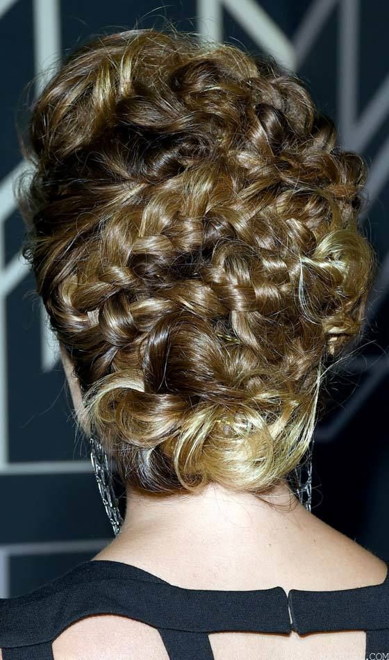curly with Fishtail French Braid hairstyle