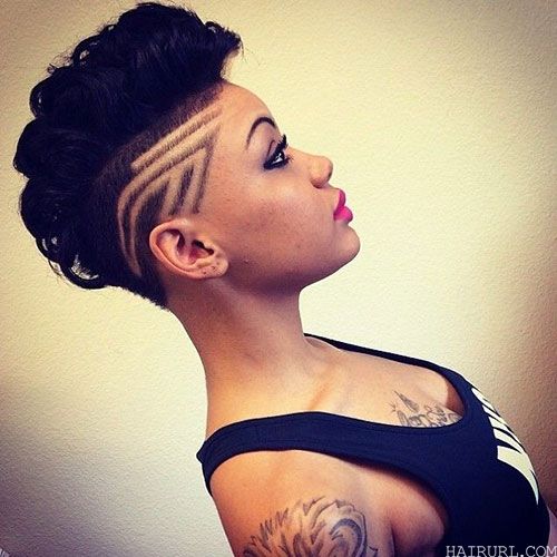 Mohawk with patterns for black girl