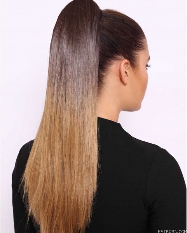 light brown ombre hair high ponytail