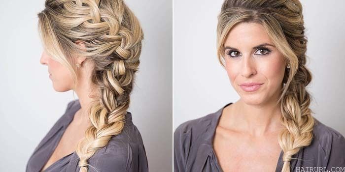 Long Side braided updos hairstyle